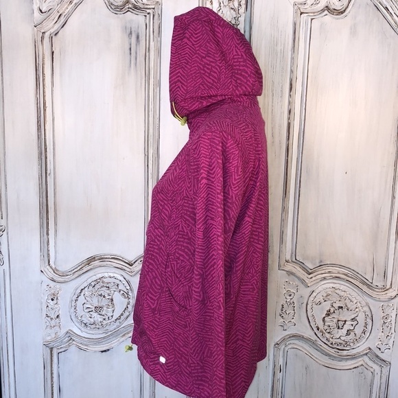 Hind Pink Chevron Graphic with Hot Lime Green Zip +  Rip Cords Athletic Jacket - Picture 9 of 15